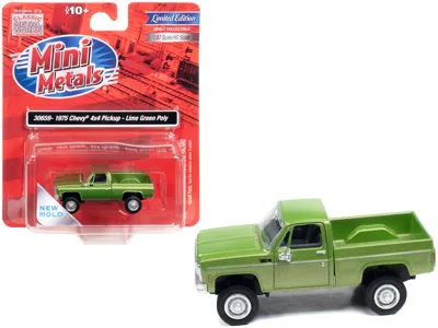 Classic Metal Works 1975 Chevrolet 4x4 Pickup Truck Lime Green Metallic 1/87 (ho) Scale Model Car By