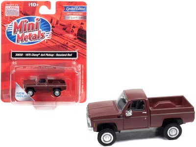 Classic Metal Works 1975 Chevrolet 4x4 Pickup Truck Roseland Red 1/87 (ho) Scale Model Car By