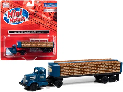Classic Metal Works White Wc22 Truck Tractor With Bottle Trailer Dark Blue "the Peoples Brewing Co." 1/87 (ho) Scale Mod