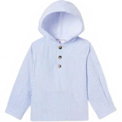 Classic Prep Kids' Boy's Bennet Seersucker Hooded Pullover In Blue