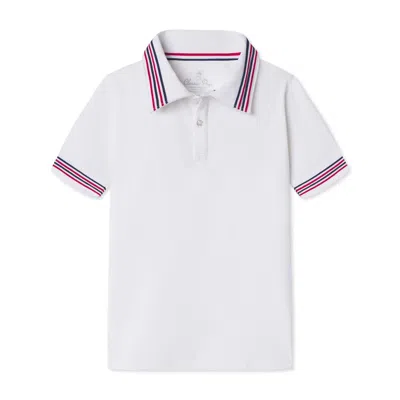 Classic Prep Kids' Boy's Terence Tennis Performance Americana Polo In Bright White