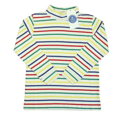 Pre-owned Classic Prep Kids' Boys Adirondack Multistripe Turtleneck Size: 6-14 Years