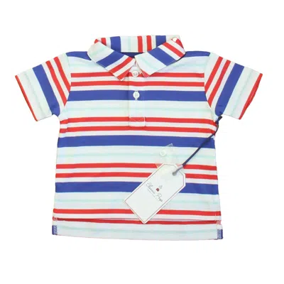 Pre-owned Classic Prep Kids' Boys Bittersweet Multistripe Polo Shirt Size: 6-9 Months