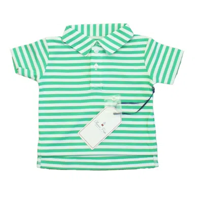 Pre-owned Classic Prep Kids' Boys Blarney/bright White Polo Shirt Size: 6-9 Months In Green