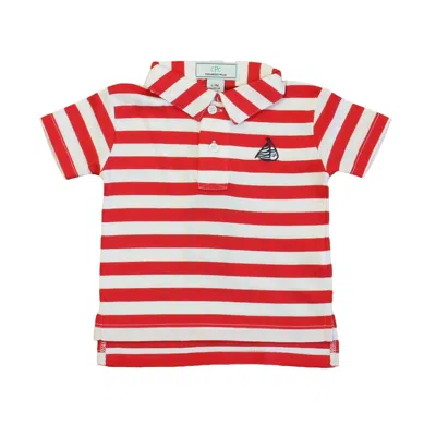 Pre-owned Classic Prep Kids' Boys Lollipop Red White Polo Shirt Size: 12-24 Months