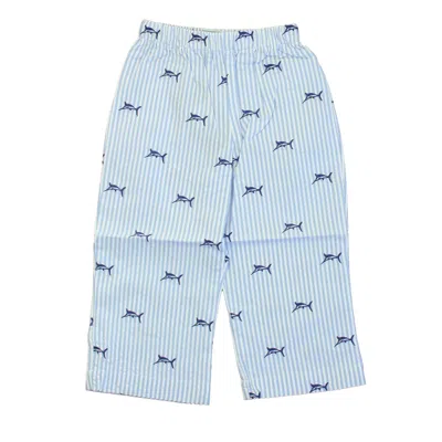 Classic Prep Kids' Boys Marlins On Blue Seersucker Pants