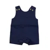 Classic Prep Boys Medieval Blue Romper In Blue