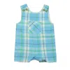 Classic Prep Boys Noroton Gingham Romper In Blue