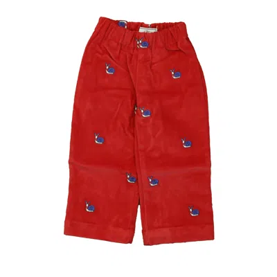 Classic Prep Kids' Boys Post Box Red Snail Corduroy Pants In Multi