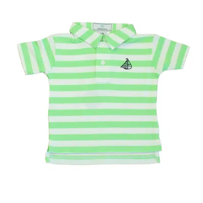 Classic Prep Kids' Boys Summer Green Bright White Polo Shirt