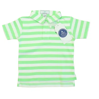 Classic Prep Kids' Boys Summer Green Bright White Polo Shirt Size: 12-24 Months