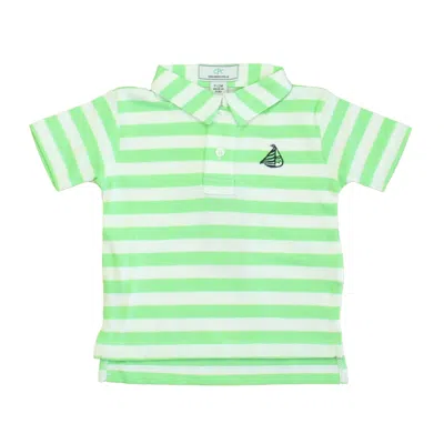 Classic Prep Kids' Boys Summer Green Bright White Polo Shirt Size: 9-12 Months
