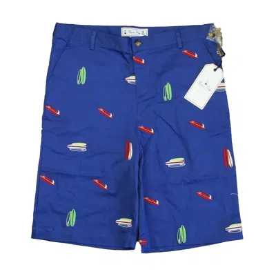 Pre-owned Classic Prep Kids' Boys Surfboard On Mazarine Blue Shorts Size: 6-14 Years
