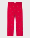 Classic Prep Childrenswear Kids' Boy's Gavin Straight-leg Pants In Crimson With Woodys