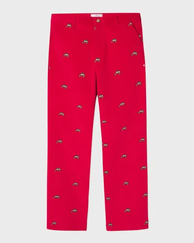 Classic Prep Childrenswear Kids' Boy's Gavin Straight-leg Trousers In Red