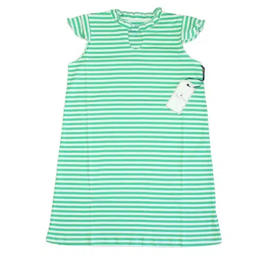 Pre-owned Classic Prep Kids' Girls Blarney/bright White Dress In Green