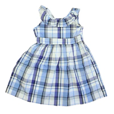 Pre-owned Classic Prep Kids' Girls Blue Plaid Dress Size: 2-5t