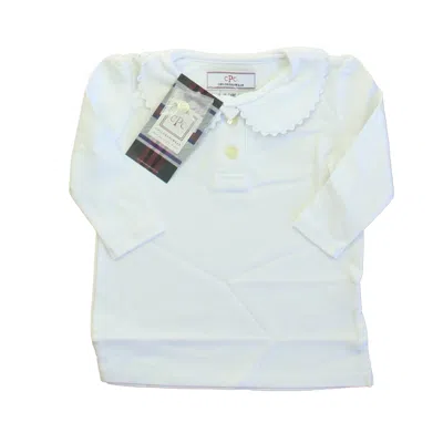 Pre-owned Classic Prep Kids' Girls Bright White Long Sleeve Shirt