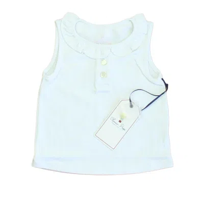 Pre-owned Classic Prep Kids' Girls Bright White Polo Shirt Size: 12-18 Months