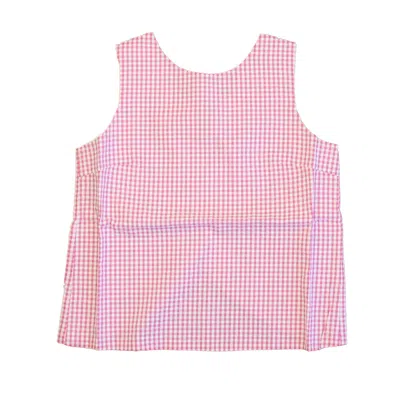 Classic Prep Kids' Girls Carmine Rose Bright White Blouse Size: 6-14 Years In Pink