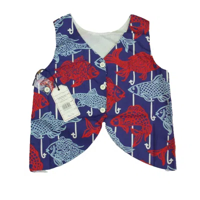 Classic Prep Kids' Girls Fishy Fishy Blouse Size: 6-14 Years In Multi