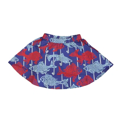 Pre-owned Classic Prep Kids' Girls Fishy Fishy Skirt In Blue