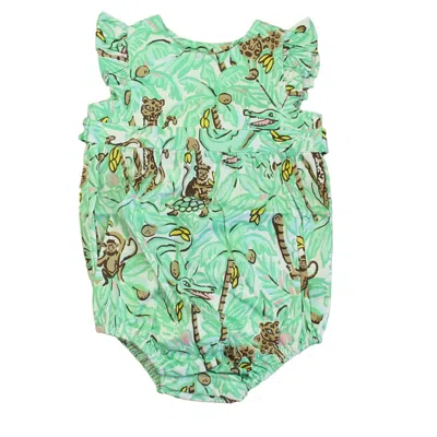 Pre-owned Classic Prep Kids' Girls Jaguar Jungle Romper In Beige