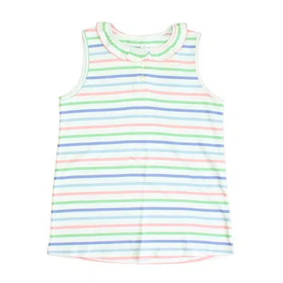 Pre-owned Classic Prep Kids' Girls Jungle Multistripe Polo Shirt