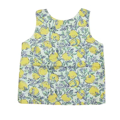 Pre-owned Classic Prep Kids' Girls Lemonade Stand Blouse Size: 6-14 Years In Yellow
