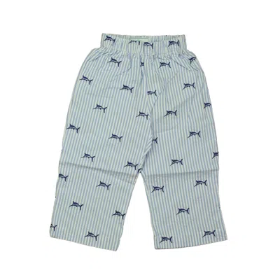 Classic Prep Kids' Girls Marlins On Blue Seersucker Corduroy Pants Size: 12-24 Months In Gray