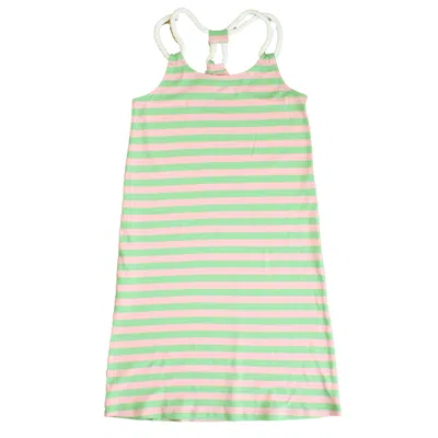 Classic Prep Kids' Girls Pink Green Stripe Dress In Multi