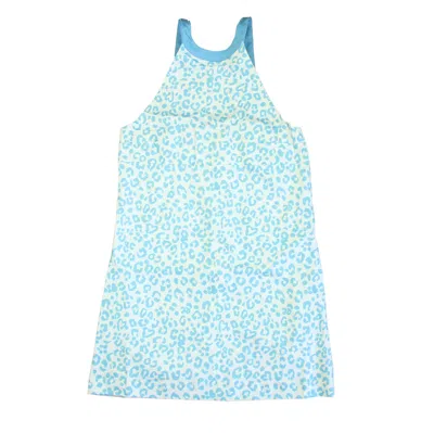 Classic Prep Kids' Girls Robins Egg Leopard Dot Dress In Blue