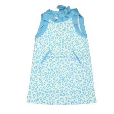 Classic Prep Kids' Girls Robin' Egg Leopard Dress In Blue