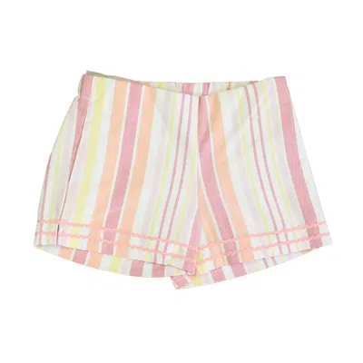 Pre-owned Classic Prep Kids' Girls Sherbert Stripe Shorts Size: 2-5t In Multi