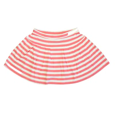 Pre-owned Classic Prep Kids' Girls Sunkissed Coral Stripe Skirt Size: 6-14 Years In Multi