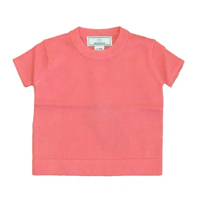 Pre-owned Classic Prep Kids' Girls Sunkissed Coral Sweater Size: 12 Months In Pink