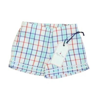 Pre-owned Classic Prep Kids' Girls Surf's Up Plaid Shorts Size: 2-5t In Multi