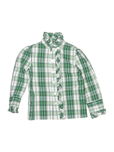 Pre-owned Classic Prep Kids' Long Sleeve Button Down Shirt In Green