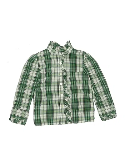 Pre-owned Classic Prep Kids' Long Sleeve Button Down Shirt In Green
