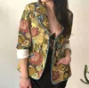 Classic Rock Couture Wild Child Corduroy Blazer In Cheetah Floral In Multi