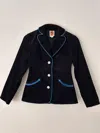 Classic Rock Couture Women's Wild Child Corduroy Blazer In Black, Sky In Multi