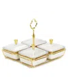 Classic Touch 4-piece Bowl Relish Dish On Base Set In White