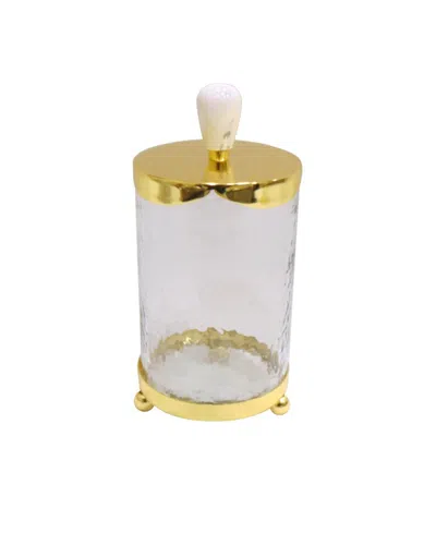 Classic Touch 7.25" Canister In Gold