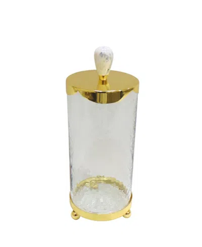 Classic Touch 9.25" Canister In Gold