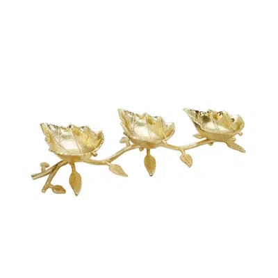 Classic Touch Brass Chips And Dip Platter In Gold
