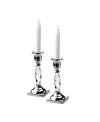 Classic Touch Candle Holder With Crystal Glass Base In Silver