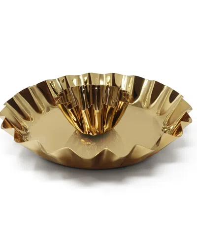 Classic Touch Chip And Dip Bowl, 14.25" In Gold