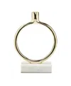 CLASSIC TOUCH CIRCULAR TAPER CANDLE HOLDER ON MARBLE BASE, 9.75" H