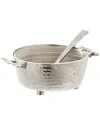 Classic Touch Container Bowl With Twisted Handles In Silver