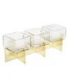 Classic Touch Cutlery Holder On Block Base In Gold